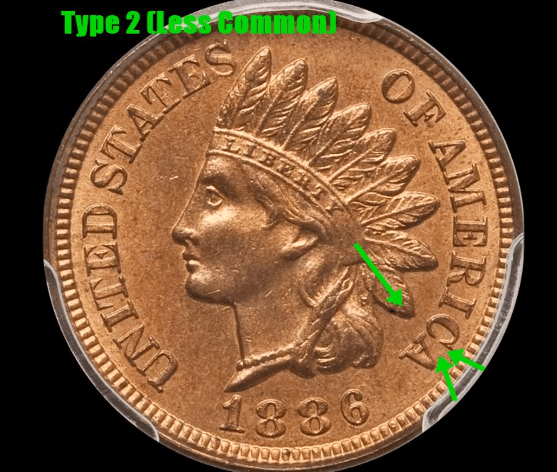 1886 Indian Head Penny Type 2
