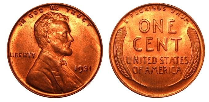 1931 wheat penny value