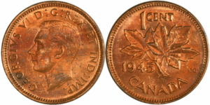 1945 Canadian Penny Value and Error