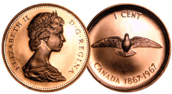 1867 to 1967 canadian penny value