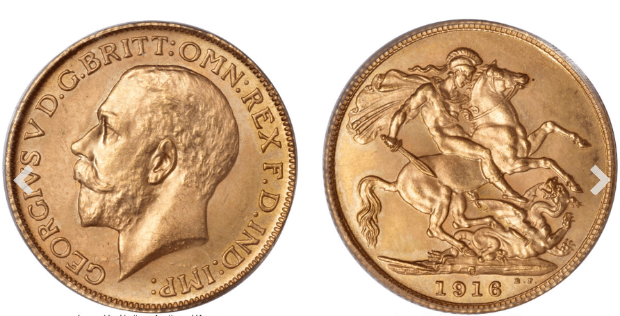 1916 C Gold Pennies Sovereign Coin