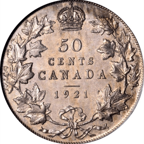 1921 50 cent coin canada