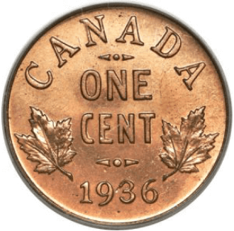 1936 Canadian Dot Dimes