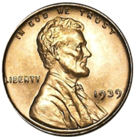1939 Wheat Penny no mint mark
