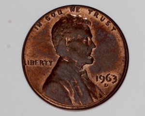 1963 penny d value