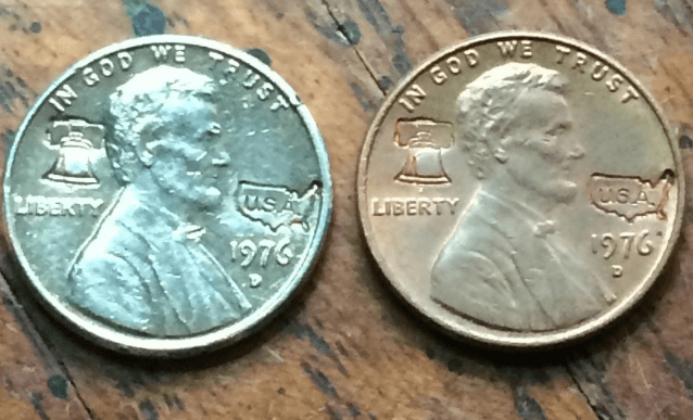 1976 Penny With Liberty Bell and U.S Value
