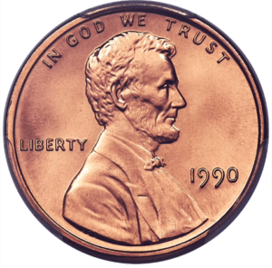 1990 pennies worth money
