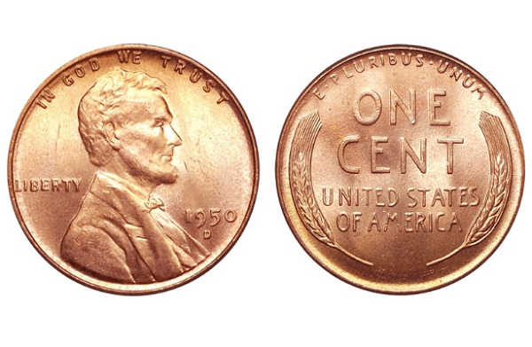 1950 d penny value