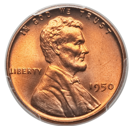 1950 Lincoln Wheat Penny With No Mint Mark