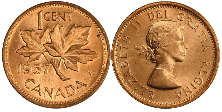 1957 Canadian Penny