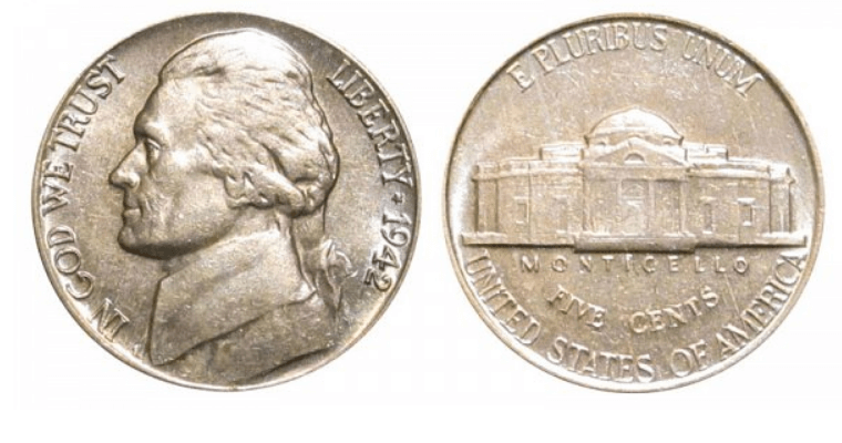 1942 no mint nickel value