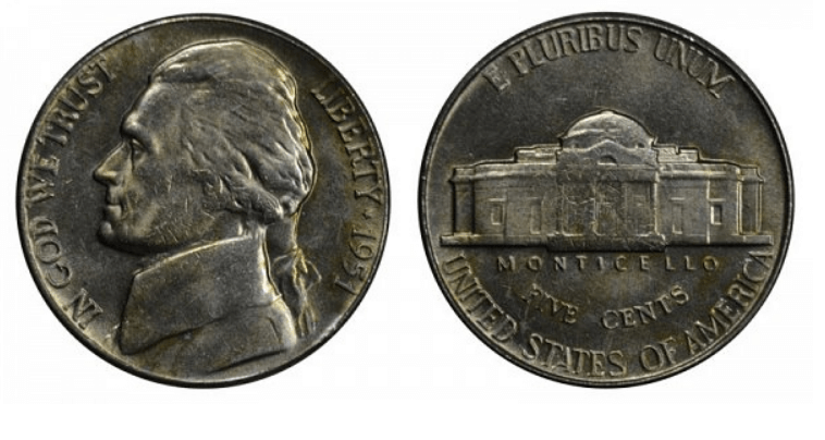 1951 nickel value no mint mark