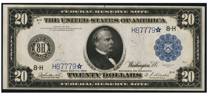 1914 20 dollar bill value