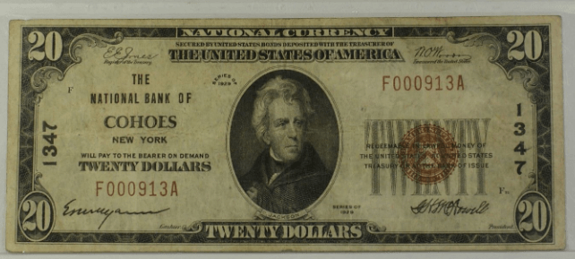 1929 20 dollar bill worth