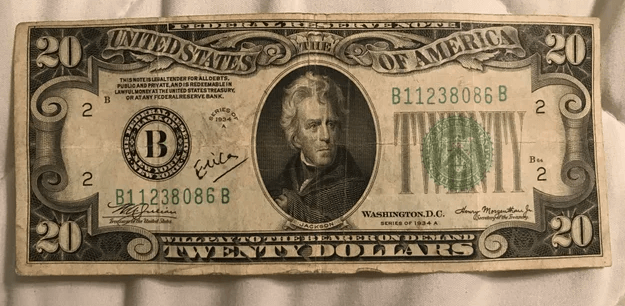 1934 20 Dollar Bill Value