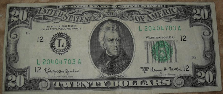 1963 20 dollar bill value