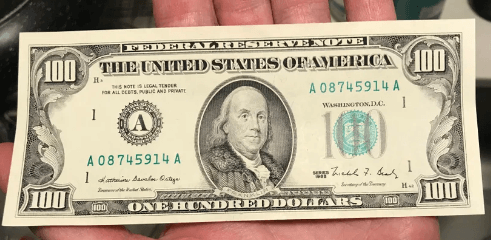 1988 Series One Hundred Dollar Bill