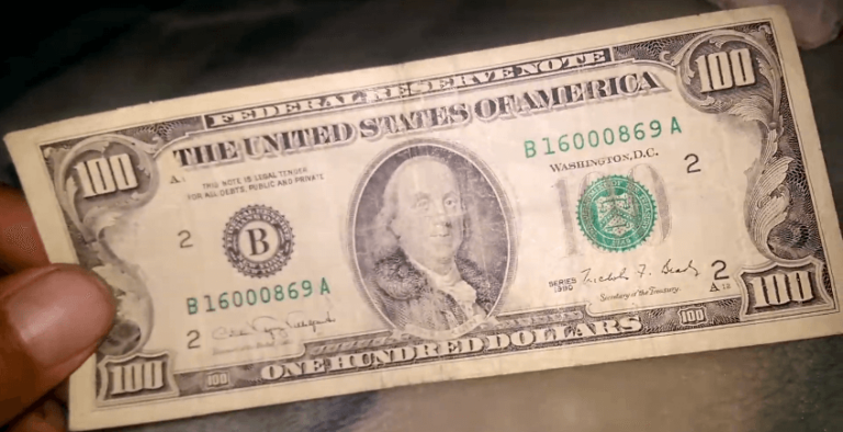 1990 Series 100 Dollar Bill