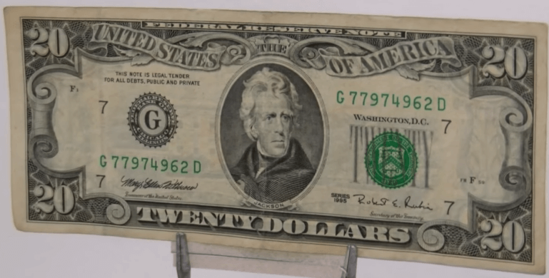 1995 20 dollar bill value