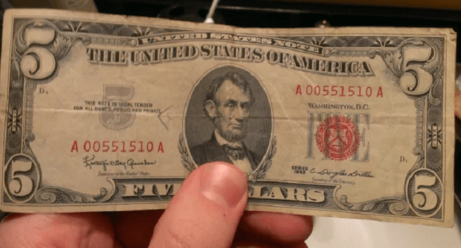 1963 5 dollar bill value