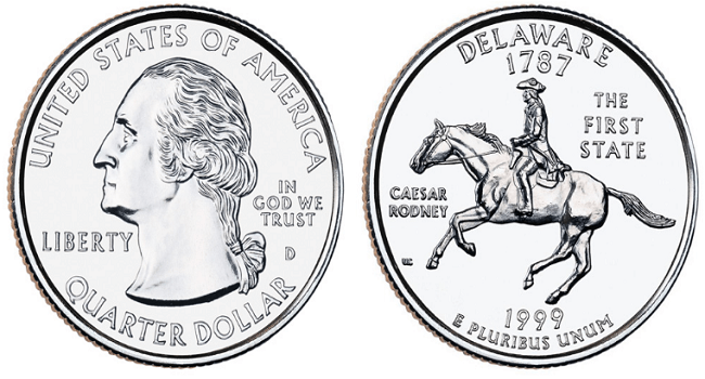 1999 Delaware quarter value