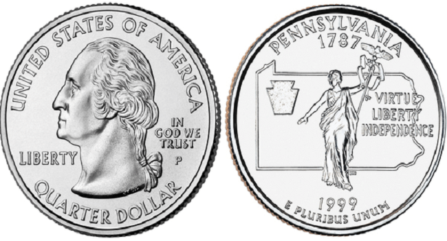1999 Pennsylvania quarter value
