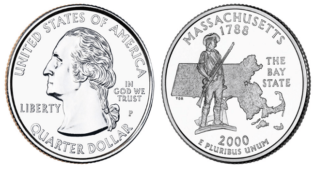 2000 Massachusetts quarter value