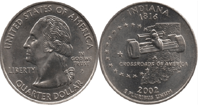 2002 Indiana quarter value