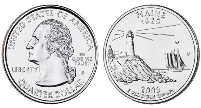 2003 maine quarter value