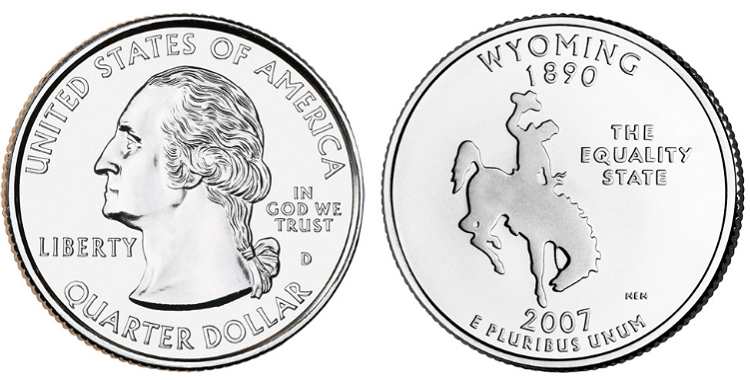 2007 wyoming quarter value