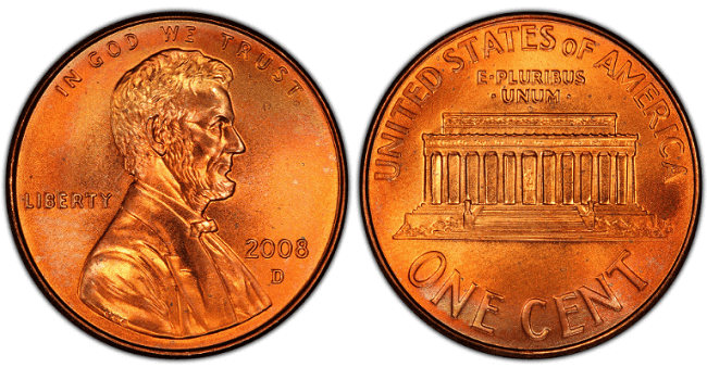 2008 penny value