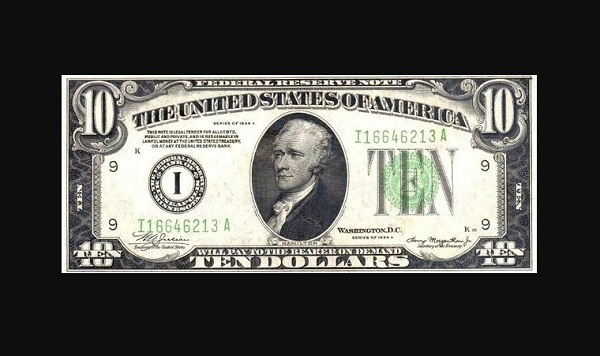 1934 $10 bill value