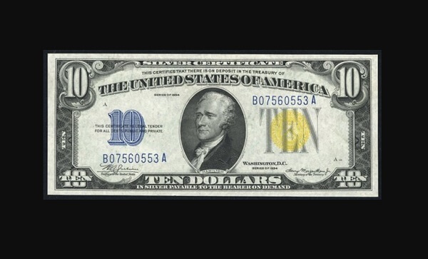 1934 10 dollar bill value