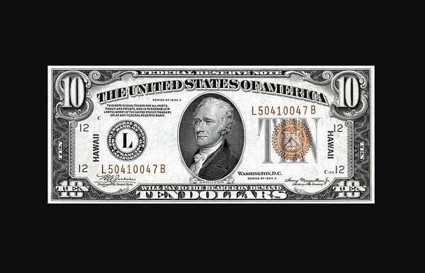 how much is a 1934 10 dollar bill worth