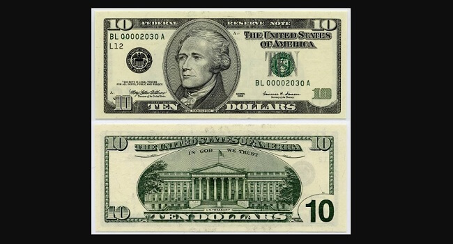 1999 10 dollar bill value