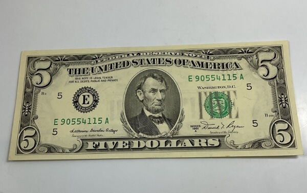 1981 5 dollar bill