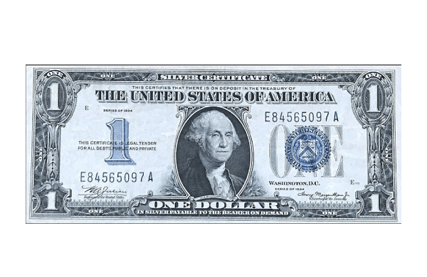 1934 1 dollar bill value