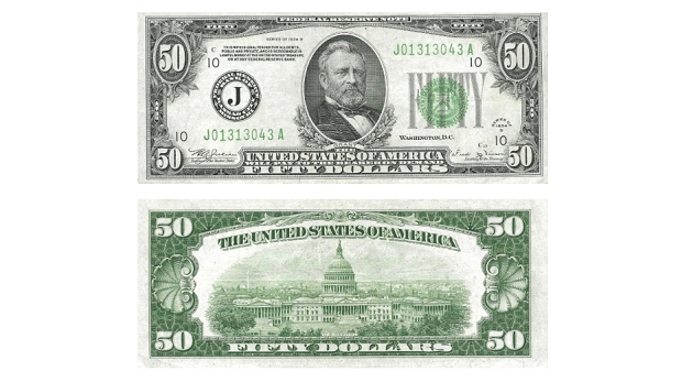 1934 50 dollar bill value