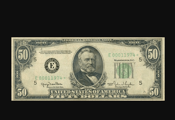 1950 50 dollar bill value