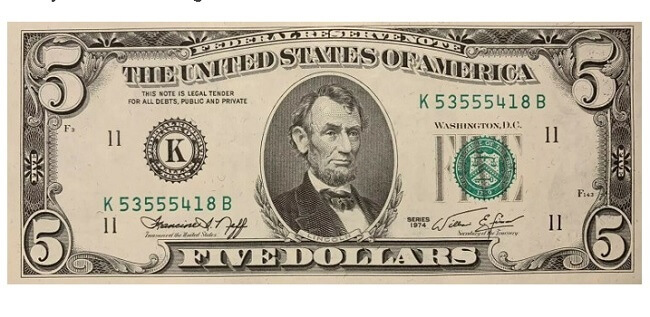 1974 5 Dollar Bill Value