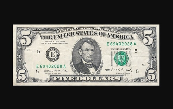 1988 5 dollar bill value