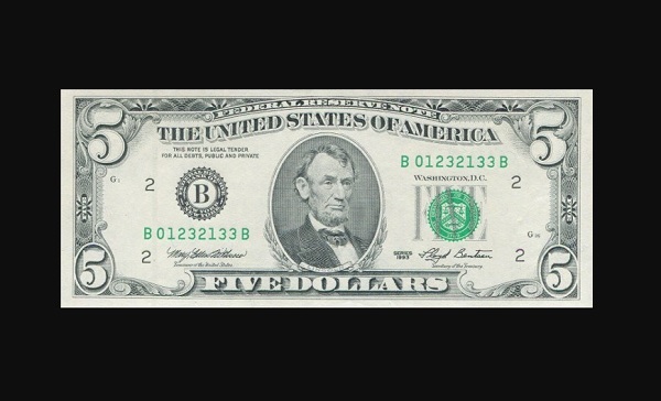 1993 5 dollar bill value
