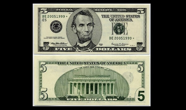 1999 5 dollar bill value
