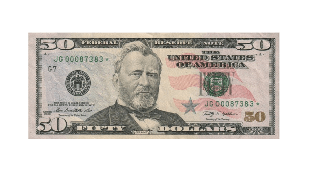 2009 50 dollar bill value