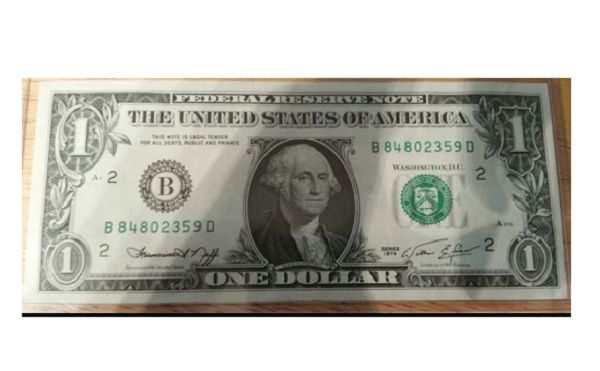 1974 1 Dollar Bill