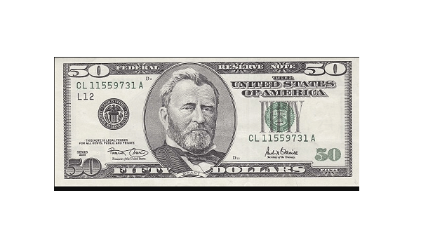2001 50 dollar bill value